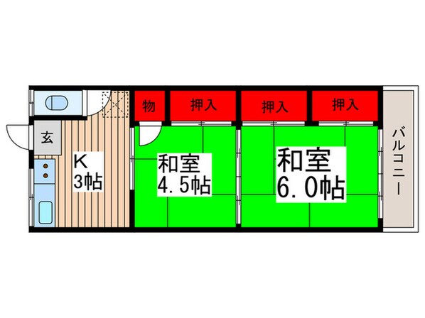 さいわい荘の物件間取画像